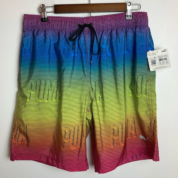 NWT Puma Men’s Between the Lines Volley Swim Board Shorts Size Large Multi Color - Picture 4 of 15
